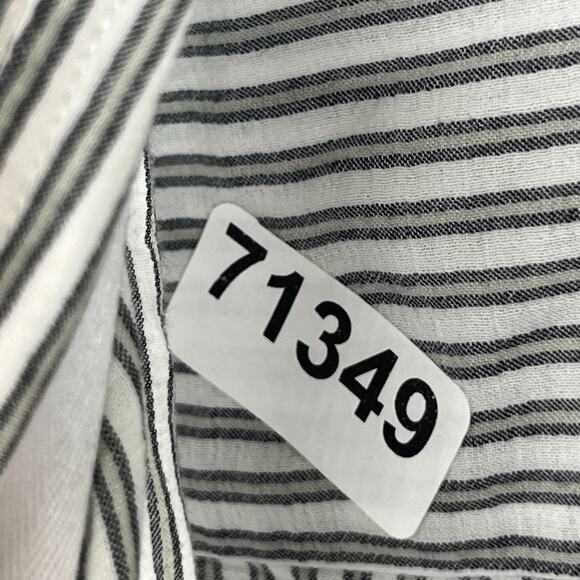 ZEGNA Shirt Mens L SPORT Striped Button Up Long Sleeve Woven Cotton Gray - Picture 15 of 15